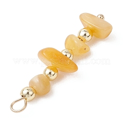 Кусочек натурального янтаря с круглыми подвесками из синтетического немагнитного гематита&nbsp;PALLOY-JF05007