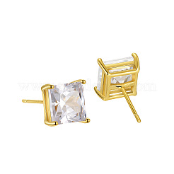 Элегантные квадратные серьги-гвоздики s925 с прозрачным кубическим цирконием&nbsp;XG6248