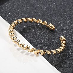 Электрофорез железные браслеты-манжеты для женщин&nbsp;BJEW-M057-03G