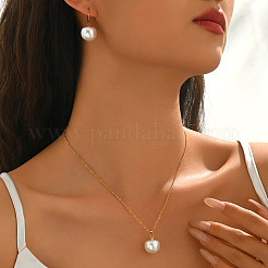 Sets aus Ohrringen und Anhängern aus Edelstahl und Imitationsperlen für Damen&nbsp;GB5667