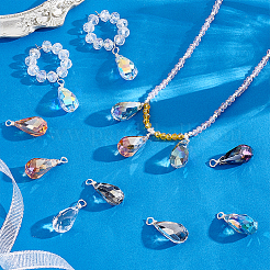 32шт 8 цвета стеклянные подвески&nbsp;PALLOY-PH01784