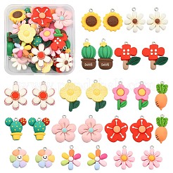 28шт 14 стиля непрозрачные подвески из смолы&nbsp;RESI-CJ0002-54