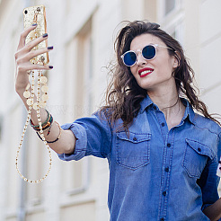 1 ensemble de chaîne de perles pour étui de téléphone en imitation de perles&nbsp;AJEW-WR0001-38