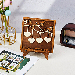 Деревянное генеалогическое древо с сердечком&nbsp;AJEW-WH0609-088
