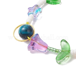 Браслеты из стеклянных бусин и натурального тигрового глаза для женщин&nbsp;BJEW-MZ00259