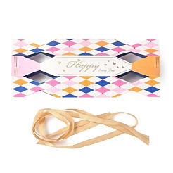 Scatola regalo di nozze romantica a forma di caramella esagonale&nbsp;CON-L025-B01