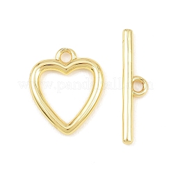 Fermagli a barilotto in ottone a forma di cuore&nbsp;KK-G548-43G-03