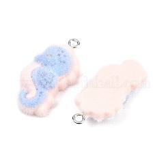 Pendentifs en résine opaque floqués&nbsp;RESI-P053-03E-P