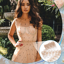 2 ярд полиэстеровой кружевной ленты с вышивкой в виде ракушек и морских звезд&nbsp;OCOR-MA0001-26