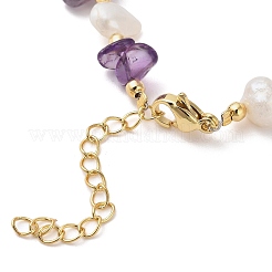 Braccialetti di perline di ametista naturale per le donne&nbsp;BJEW-F478-02D