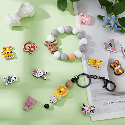 12шт 12 цвета силиконовые фокусные бусины&nbsp;SIL-DC0001-73