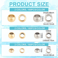 600 шт. 6 стиля 304 нержавеющая сталь разделительные бусины&nbsp;STAS-HY0001-42