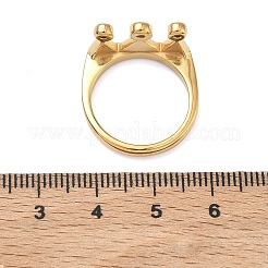 Anelli da donna in acciaio inossidabile 304 con micro pavé di zirconi cubici&nbsp;RJEW-F205-01F-G