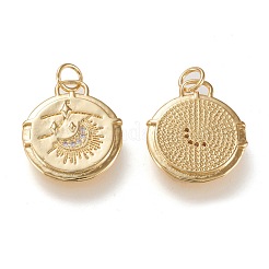 Латунные микропаве прозрачные подвески с фианитом&nbsp;X-ZIRC-K086-19G