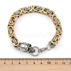Braccialetti con catena bizantina in acciaio inossidabile 201 da 9 mm per uomo e donna&nbsp;BJEW-B143-07ASG