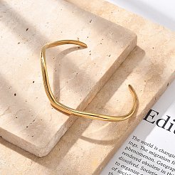 Браслеты-манжеты из нержавеющей стали 304 для женщин&nbsp;BJEW-B108-11G