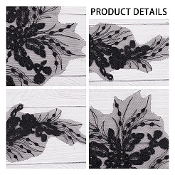 Applicazioni in pizzo ricamato in poliestere con motivo floreale&nbsp;DIY-WH0308-278C