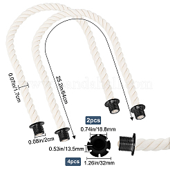 Практичная ручка для сумки из витой хлопковой веревки&nbsp;FIND-WH0116-34A