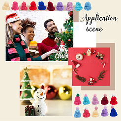 60 шт. 20 стиля мини-шапки из шерстяной пряжи&nbsp;AJEW-HY0001-82