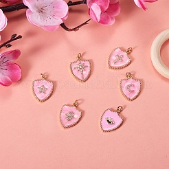 6 шт. 6 стиля настоящие 18k позолоченные латунные микро проложить прозрачные кубические циркониевые эмалевые подвески&nbsp;ZIRC-SZ0001-36A