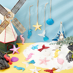 8 комплект подвесных украшений из смолы в 4 стилях&nbsp;HJEW-GL0001-04