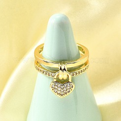 Манжеты из латуни с микро паве кубический цирконий для женщин&nbsp;RJEW-F184-14G