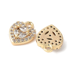 Латунные подвески в форме сердца с микропаве из прозрачных кубических цирконий&nbsp;KK-A253-02G