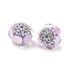 Акриловые бусины-рондели со стразами&nbsp;CLAY-NH0003-02AS-03