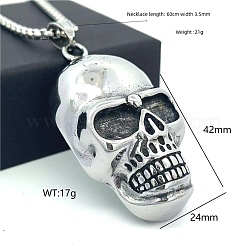 Панк ретро подвеска в виде черепа из нержавеющей стали 304 для женщин и мужчин&nbsp;SH9006