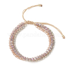 Браслеты из многорядных бусин из гальванизированного стекла&nbsp;BJEW-JB13309