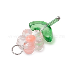 Прозрачные акриловые бусины с окрашенными распылением прозрачными стеклянными бусинами и стеклярусом&nbsp;PALLOY-JF03619