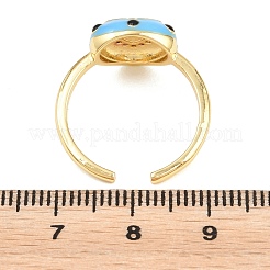 Anillos abiertos de latón con micropavé de circonitas cúbicas para mujer&nbsp;RJEW-K264-16G