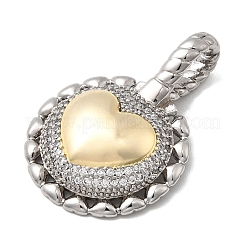 Латунные микропаве прозрачные подвески с фианитом&nbsp;KK-H519-15A-GP