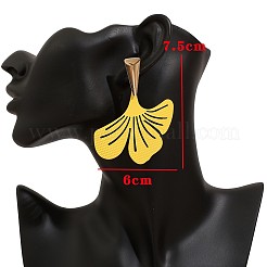 Orecchini a perno da donna con foglia di ginkgo in lega di vetro&nbsp;WG17529-02