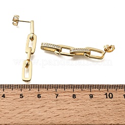 Boucles d'oreilles en laiton avec zircone cubique de micro pave&nbsp;KK-CBA5B62-02G