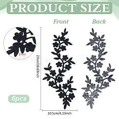 6 Stück Blumen-Stickerei aus Viskose zum Aufnähen von Ornament-Accessoires&nbsp;PATC-FG0002-56A