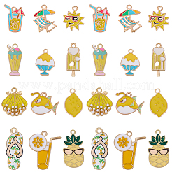 48 pendentif en alliage émaillé de couleur jaune&nbsp;ENAM-SC0007-47