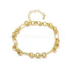 Латунные цепи фигаро браслеты для женщин мужчин BJEW-K273-14G