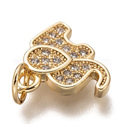 Latón micro pavimenta claro cubic zirconia encantos&nbsp;ZIRC-C020-35G