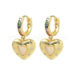 Boucles d'oreilles créoles pendantes en forme de cœur&nbsp;KK-CBAD9DF-01G-A