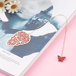 Marque-pages pendentifs tête de mort en laiton émaillé&nbsp;AJEW-JK00169