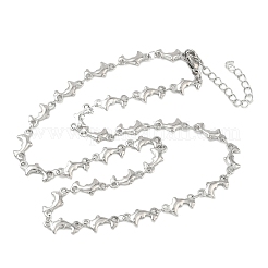 Colliers à maillons dauphin en acier inoxydable 304 pour femmes&nbsp;NJEW-G201-02P