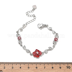 Bracelets à maillons en laiton micro pavé en oxyde de zirconium transparent pour femmes&nbsp;BJEW-C156-05P