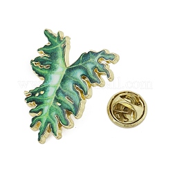 Булавки с эмалью в виде листа&nbsp;LS-JEWB-S040-01B-G