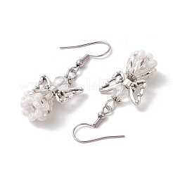 Серьги-подвески из стеклянных бусин ручной работы в виде ангела для женщин&nbsp;EJEW-MZ00394