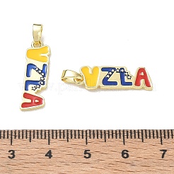 Pendentifs d'émail en laiton &nbsp;KK-CBA6305-04G