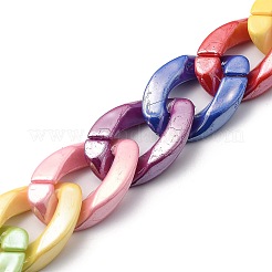 Catena per cordoli in acrilico opaco perlato per portachiavi fai da te&nbsp;HJEW-JM00400-04