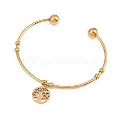10 Stück Ionenplattierung (IP) 304 Edelstahl-Manschettenarmbänder&nbsp;BJEW-M284-20G-01