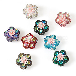 8 Stück 8 Farben Blumenform Polymer Clay Strassperlen&nbsp;CLAY-TA0002-02