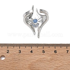 Anelli aperti con polsino in ottone micro pavé di zirconi cubici per donna&nbsp;RJEW-L343-09P-02